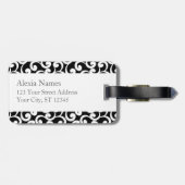 Étiquette À Bagage Copie décorée d'un monogramme d'éléments de bois (Dos horizontal)