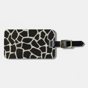 Étiquette À Bagage Copie noire et blanche de girafe