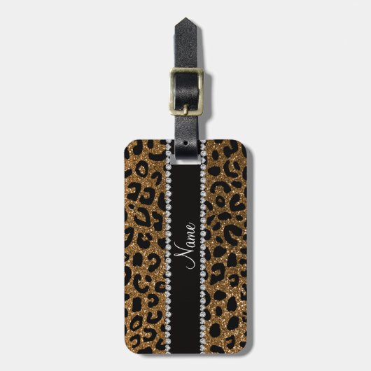 Étiquette À Bagage Copie nommée faite sur commande de guépard de (Devant Vertical)