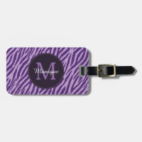 Copie pourpre élégante de zèbre avec le monogramme