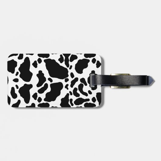 Étiquette À Bagage Copie repérée de vache, motif de vache, fourrure (Dos horizontal)