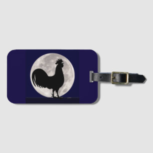 Étiquette À Bagage Coq au clair de lune