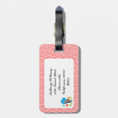 Étiquette À Bagage Coq portugais avec pois rouges (Dos Vertical)