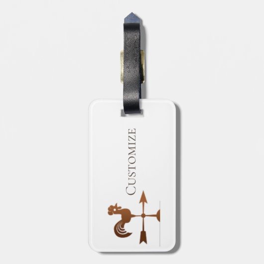 Étiquette À Bagage Coq Wethervane Thunder_Cove (Dos Vertical)