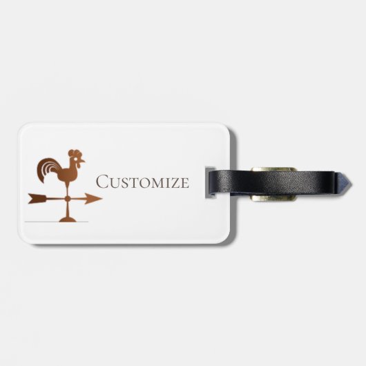 Étiquette À Bagage Coq Wethervane Thunder_Cove (Dos horizontal)