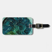 Étiquette À Bagage Coque spirale Turquoise (Devant horizontal)