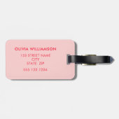 Étiquette À Bagage Coquette Cherry & Pink Bow (Dos horizontal)