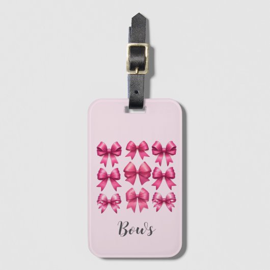 Étiquette À Bagage Coquette rose chaud (Devant Vertical)