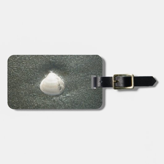 Étiquette À Bagage Coquillage dans le sable : Un souvenir salé (Devant horizontal)