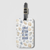 Étiquette À Bagage Coquillages de plage côtière (Devant Vertical)