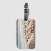 Étiquette À Bagage Coquillages marins sur la plage (Devant Vertical)