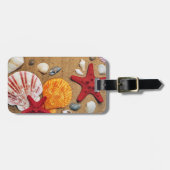 Étiquette À Bagage Coquillages sur la plage (Devant horizontal)