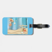 Étiquette À Bagage Coquillages Sur Sable (Dos horizontal)