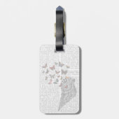 Étiquette À Bagage Coquille de conque et papillons 2 (Dos Vertical)