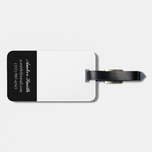 Étiquette À Bagage Corail jaune et blanc (Dos horizontal)