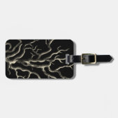 Étiquette À Bagage Corail noir et tan (Devant horizontal)