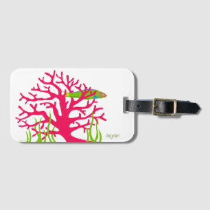 Étiquette À Bagage Corail rose sous l'eau