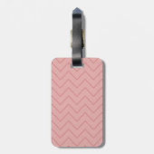 Étiquette À Bagage Coral rose Chevron Monogramme (Dos Vertical)