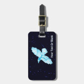 Étiquette À Bagage Corbeau bleu sur étoiles (Devant Vertical)
