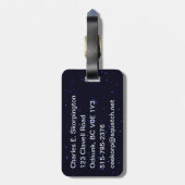 Étiquette À Bagage Corbeau bleu sur étoiles (Dos Vertical)