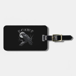 Étiquette À Bagage Corbeau F-Caw-F Oiseau Drôle Lune Rétro Classique