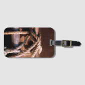 Étiquette À Bagage Corde attachée à une cravate de bateau (Devant Horizontal)