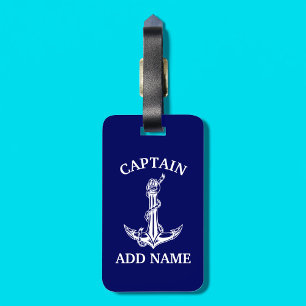 Étiquette À Bagage Corde d'Ancre Nautique vintage Votre texte ici