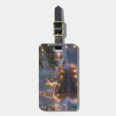 Étiquette À Bagage Corgi Christmas Festive Voyage (Devant Vertical)