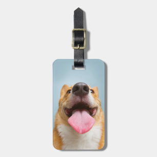 Étiquette À Bagage Corgi très heureux des images de Getty