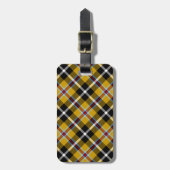 Étiquette À Bagage Cornouailles National Tartan Jaune et Noir Plaid (Devant Vertical)