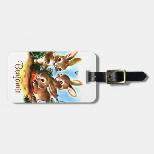 Étiquette À Bagage Correction de lapin (Devant horizontal)