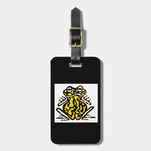 Étiquette À Bagage Corroboree FROG- Amphibien - Noir et jaune - (Devant Vertical)