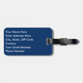 Étiquette À Bagage Costume bleu (Dos horizontal)