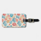 Étiquette À Bagage Côtière rustique - Coquillages, Poisson étoilé, Ba (Devant horizontal)