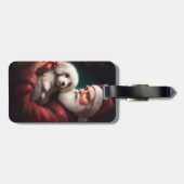 Étiquette À Bagage Coton De Tulear Avec Noël Du Père Noël (Dos horizontal)