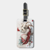Étiquette À Bagage Coton De Tuléar Fête de Noël (Devant Vertical)