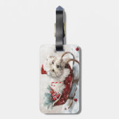 Étiquette À Bagage Coton De Tuléar Fête de Noël (Dos Vertical)