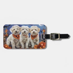 Étiquette À Bagage Coton De Tulear Halloween Épouvante