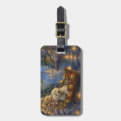 Étiquette À Bagage Coton De Tulear Noël Festive Voyage (Devant Vertical)