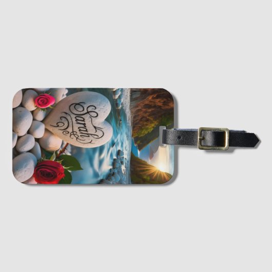 Étiquette À Bagage Coucher de soleil (Devant Horizontal)