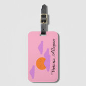 Étiquette À Bagage Coucher de soleil avec nuages : rose Œillet (Devant Vertical)