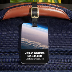 Étiquette À Bagage Coucher De Soleil Orbital Au Large De La Côte De C