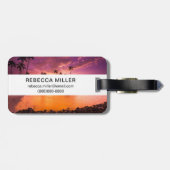 Étiquette À Bagage Coucher De Soleil Rose De Hawaii Beach (Dos horizontal)