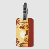 Étiquette À Bagage Coucher de soleil sur la plage de Dachshund pour m (Devant Vertical)