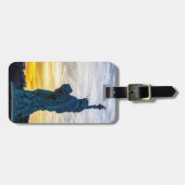 Étiquette À Bagage Coucher de soleil sur la réplique de la statue de  (Devant horizontal)