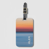 Étiquette À Bagage Coucher de soleil sur l'océan calme - mer sombre e (Devant Vertical)