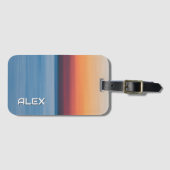 Étiquette À Bagage Coucher de soleil sur l'océan calme - mer sombre e (Devant Horizontal)