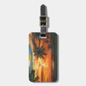 Étiquette À Bagage Coucher de soleil tropical étonnant (Devant Vertical)