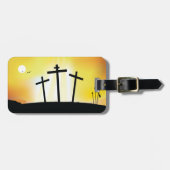 Étiquette À Bagage Coucher du soleil Croix religieuse (Devant horizontal)