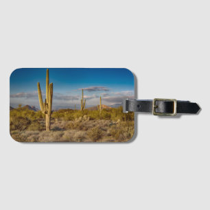 Étiquette À Bagage Coucher du soleil de cactus en Arizona